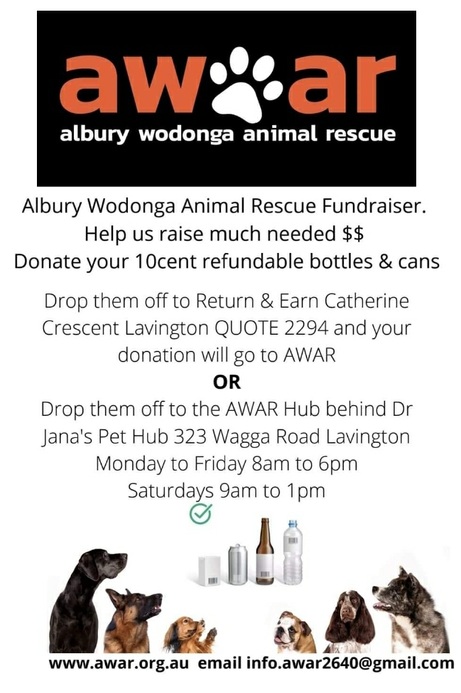 Albury Wodonga Animal Rescue recycle fundraising.